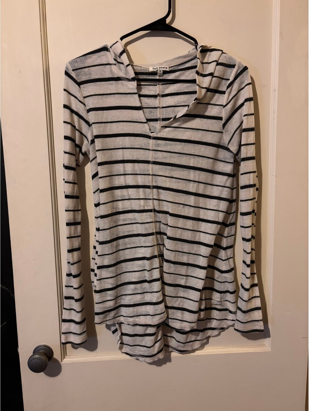 Rag Poets Medium Striped Long Sleeve Hooded Shirt